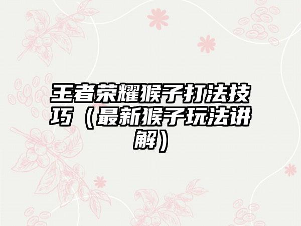 王者荣耀猴子打法技巧（最新猴子玩法讲解）