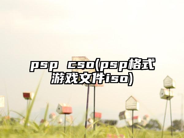 psp cso(psp格式游戏文件iso)