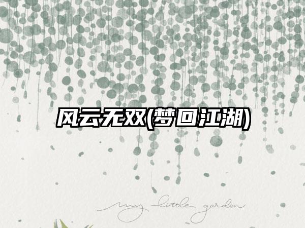 风云无双(梦回江湖)