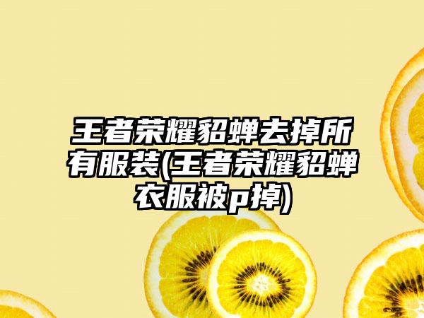 王者荣耀貂蝉去掉所有服装(王者荣耀貂蝉衣服被p掉)