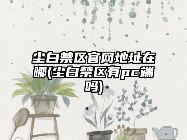 尘白禁区官网地址在哪(尘白禁区有pc端吗)