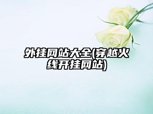 外挂网站大全(穿越火线开挂网站)