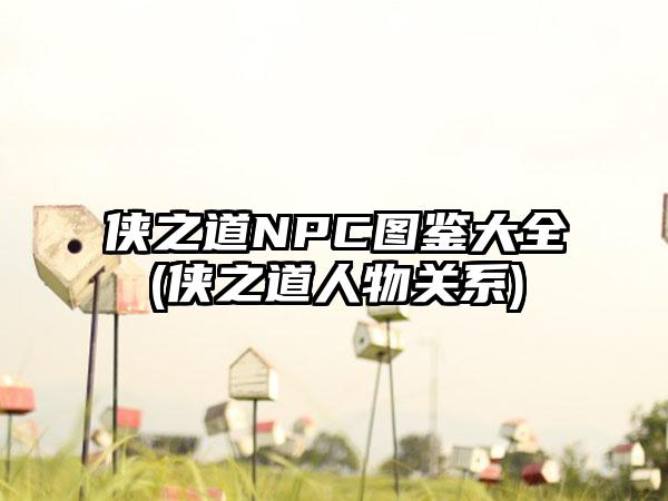 侠之道NPC图鉴大全(侠之道人物关系)
