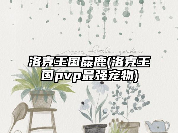 洛克王国麋鹿(洛克王国pvp最强宠物)
