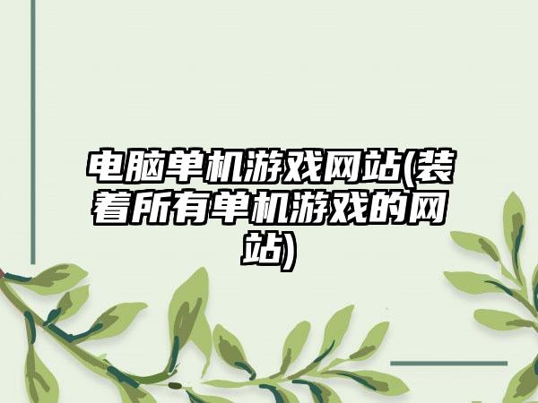 电脑单机游戏网站(装着所有单机游戏的网站)