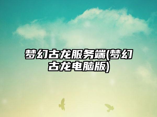 梦幻古龙服务端(梦幻古龙电脑版)