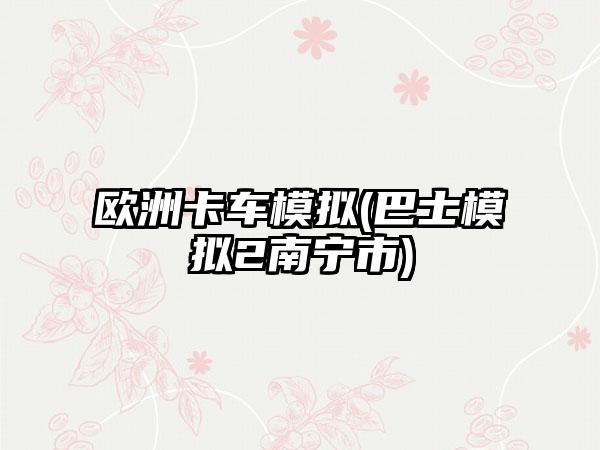 欧洲卡车模拟(巴士模拟2南宁市)