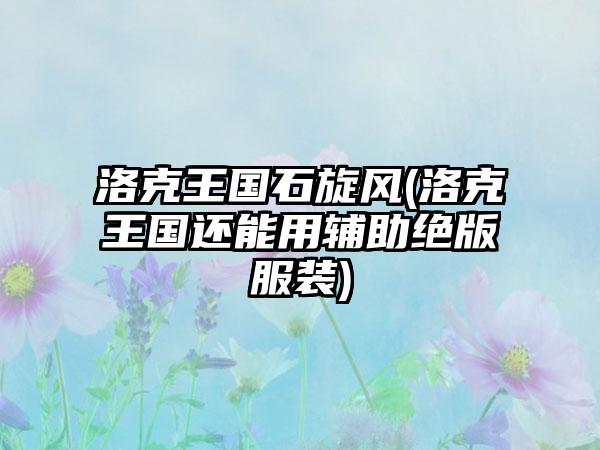 洛克王国石旋风(洛克王国还能用辅助绝版服装)