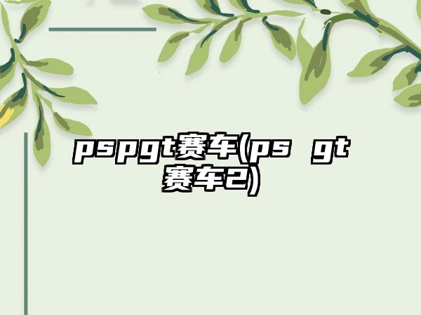pspgt赛车(ps gt赛车2)