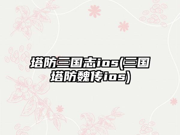 塔防三国志ios(三国塔防魏传ios)