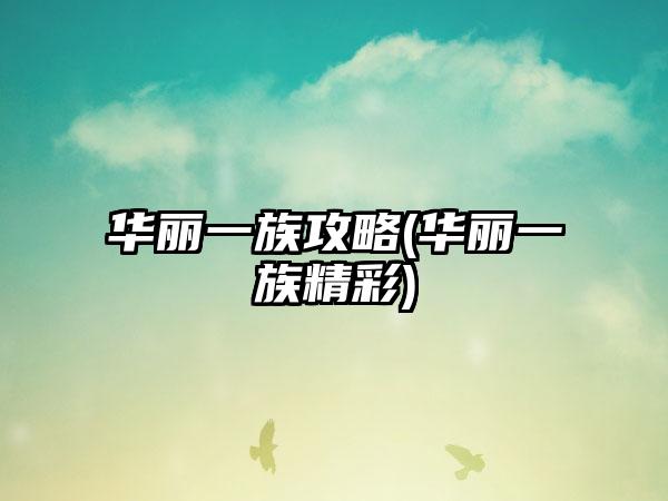 华丽一族攻略(华丽一族精彩)