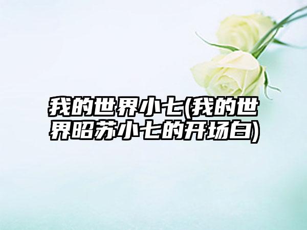 我的世界小七(我的世界昭苏小七的开场白)