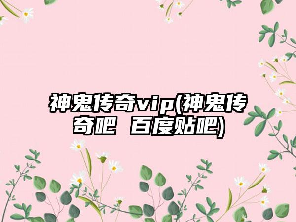 神鬼传奇vip(神鬼传奇吧 百度贴吧)