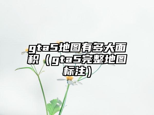 gta5地图有多大面积（gta5完整地图标注）