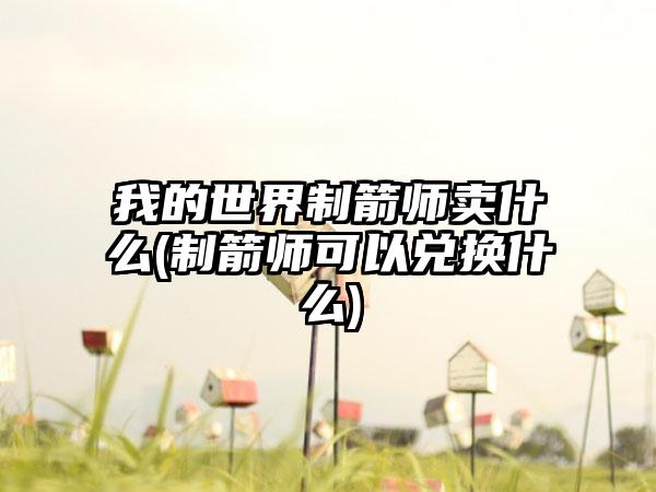 我的世界制箭师卖什么(制箭师可以兑换什么)