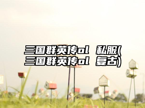 三国群英传ol 私服(三国群英传ol 复古)