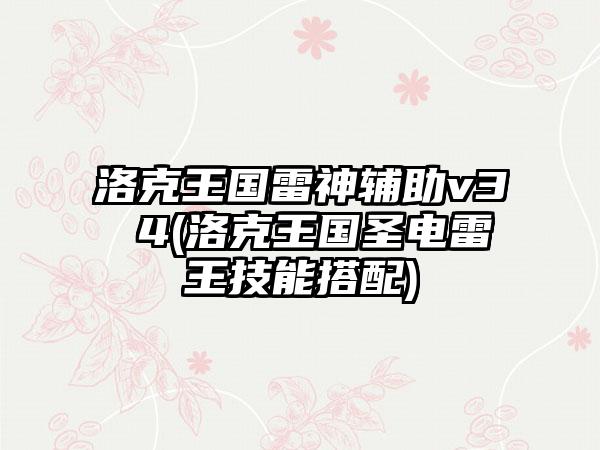 洛克王国雷神辅助v3 4(洛克王国圣电雷王技能搭配)