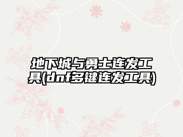 地下城与勇士连发工具(dnf多键连发工具)