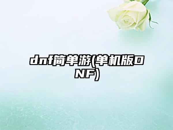 dnf简单游(单机版DNF)