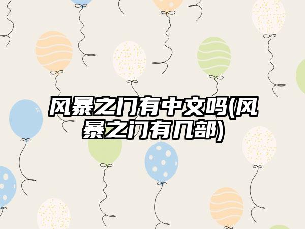 风暴之门有中文吗(风暴之门有几部)