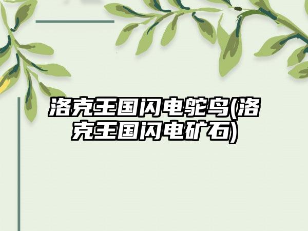 洛克王国闪电鸵鸟(洛克王国闪电矿石)