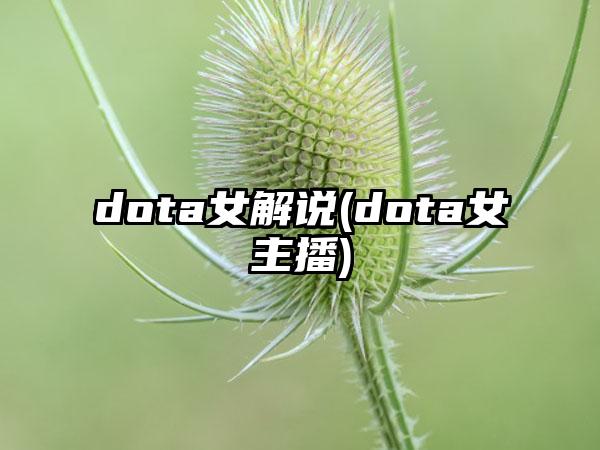 dota女解说(dota女主播)