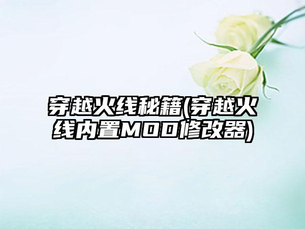 穿越火线秘籍(穿越火线内置MOD修改器)
