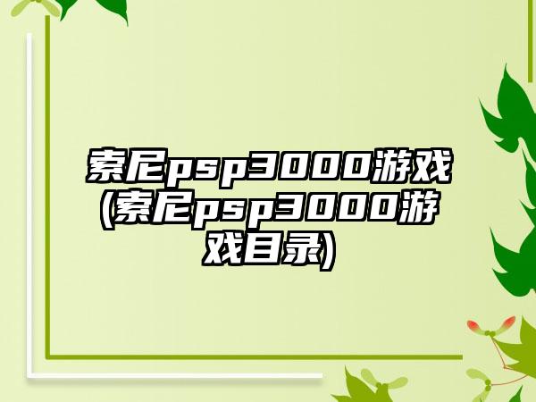 索尼psp3000游戏(索尼psp3000游戏目录)