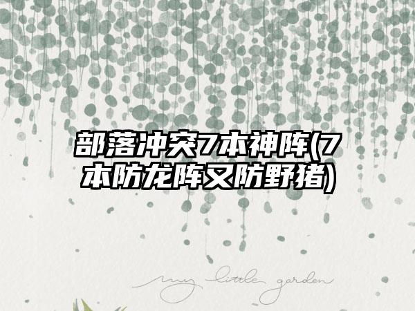 部落冲突7本神阵(7本防龙阵又防野猪)