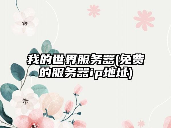 我的世界服务器(免费的服务器ip地址)