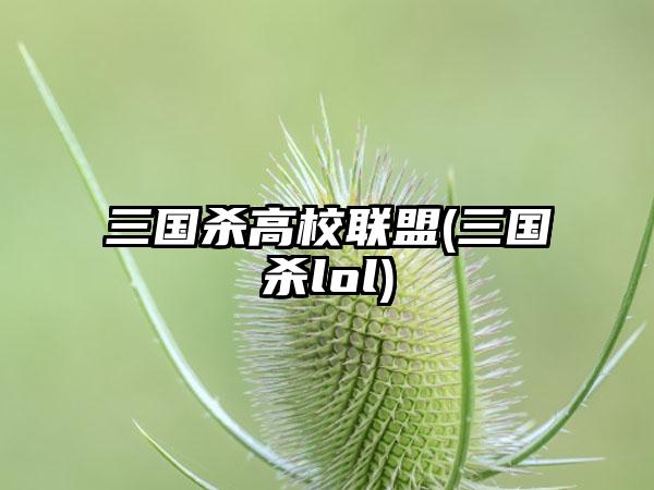 三国杀高校联盟(三国杀lol)