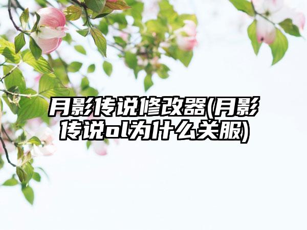 月影传说修改器(月影传说ol为什么关服)