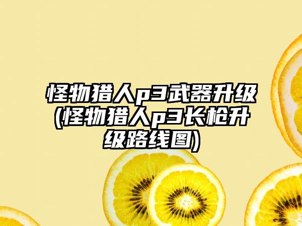 怪物猎人p3武器升级(怪物猎人p3长枪升级路线图)