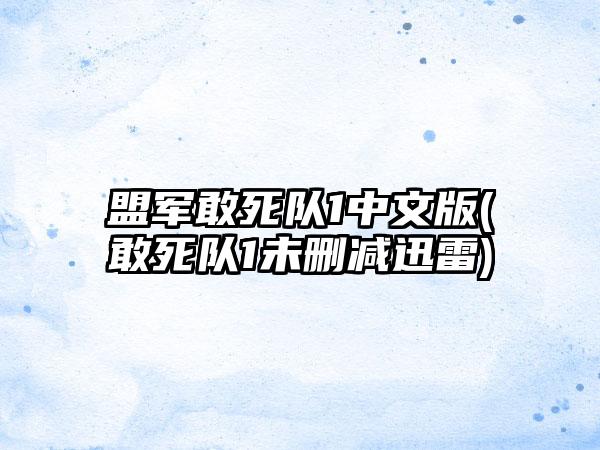 盟军敢死队1中文版(敢死队1未删减迅雷)