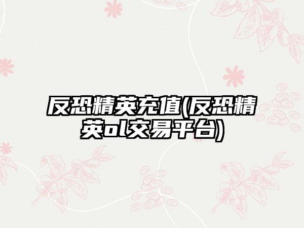 反恐精英充值(反恐精英ol交易平台)