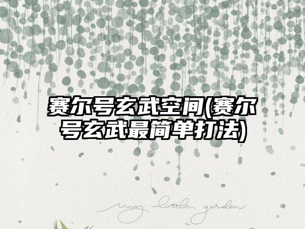 赛尔号玄武空间(赛尔号玄武最简单打法)