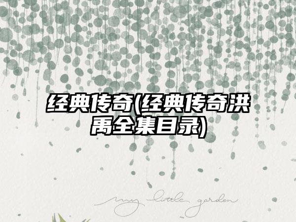 经典传奇(经典传奇洪禹全集目录)
