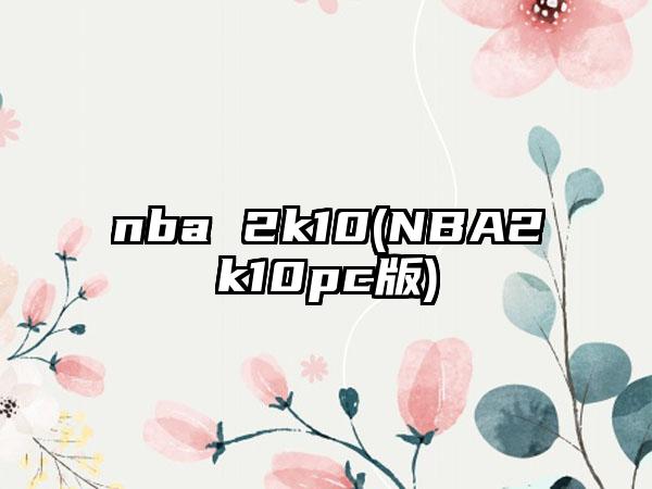 nba 2k10(NBA2k10pc版)