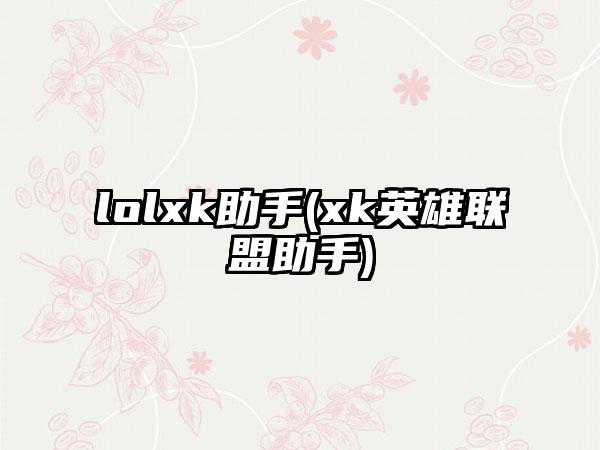 lolxk助手(xk英雄联盟助手)