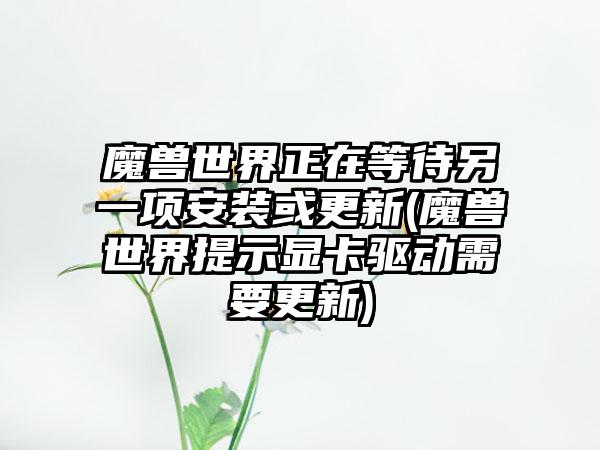 魔兽世界正在等待另一项安装或更新(魔兽世界提示显卡驱动需要更新)