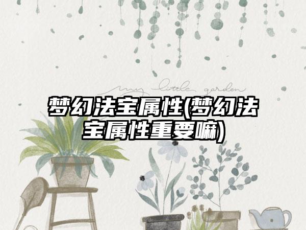 梦幻法宝属性(梦幻法宝属性重要嘛)