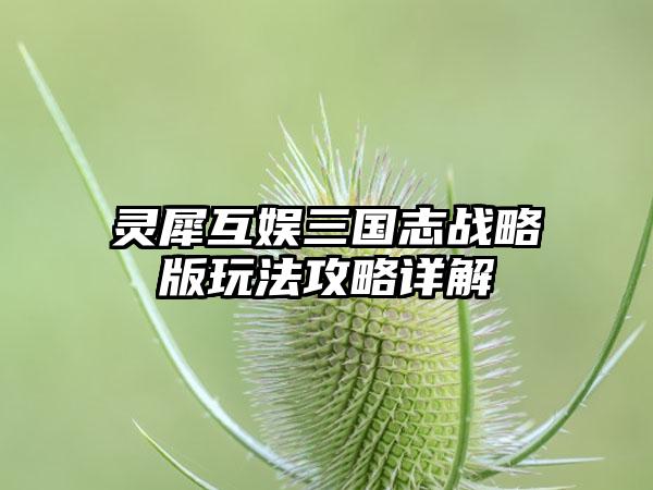 灵犀互娱三国志战略版玩法攻略详解