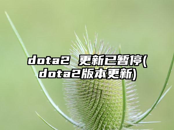 dota2 更新已暂停(dota2版本更新)