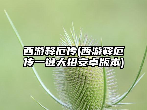 西游释厄传(西游释厄传一键大招安卓版本)