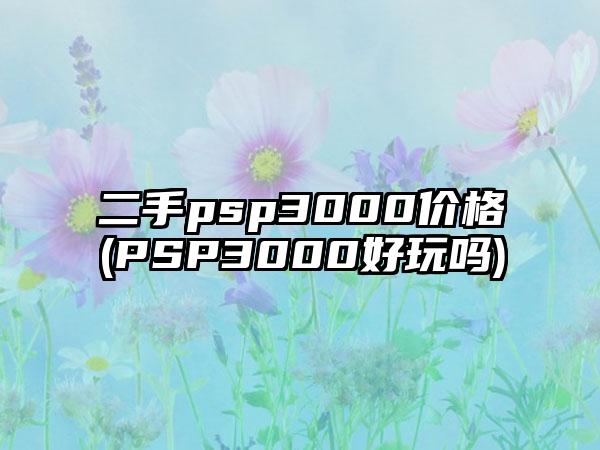 二手psp3000价格(PSP3000好玩吗)