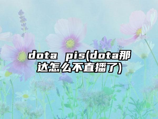 dota pis(dota那达怎么不直播了)
