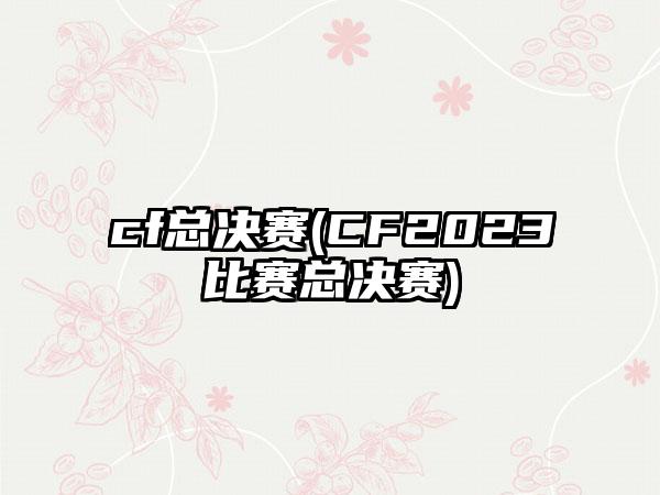 cf总决赛(CF2023比赛总决赛)