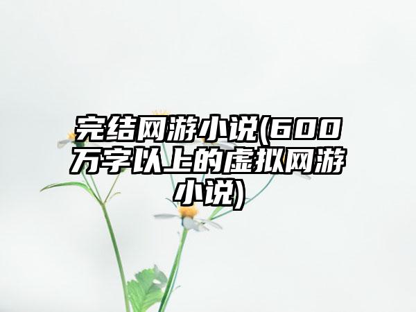 完结网游小说(600万字以上的虚拟网游小说)