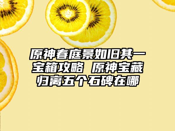 原神春庭景如旧其一宝箱攻略 原神宝藏归离五个石碑在哪