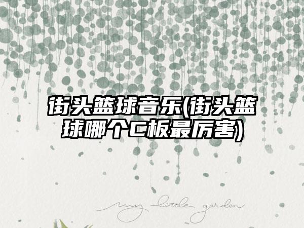 街头篮球音乐(街头篮球哪个C板最厉害)